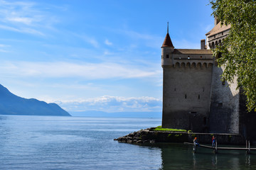ch&acirc;teau de Veytaux entre Villeneuve et Montreux en Suisse
