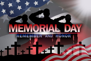 Memorial Day on the background of the American flag - obrazy, fototapety, plakaty