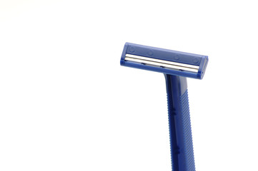 Disposable razor on a white background