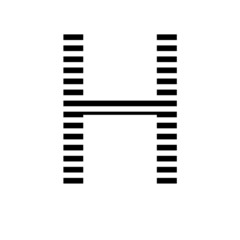 H,decorative letters, black and white, in patterns, alphabet