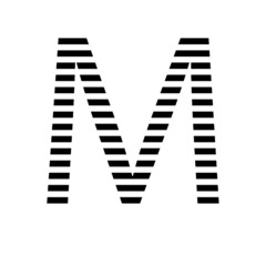 M, decorative letters, black and white, in patterns, alphabet