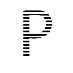 P, decorative letters, black and white, in patterns, alphabet