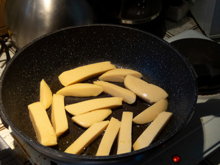 frying finger food in the pan