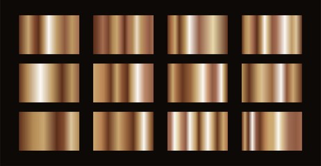 Collection of elegant bronze gradient background