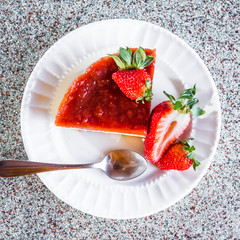 fresh baked strawberry cheesecake