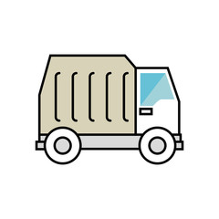 truck collector trash isolated icon vector illustration design