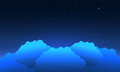 Night sky background. Cloud at night sky and star.