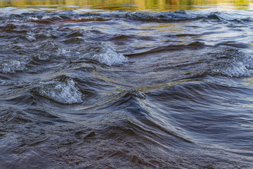 Ripples in a gushing stream in Sacramento, California