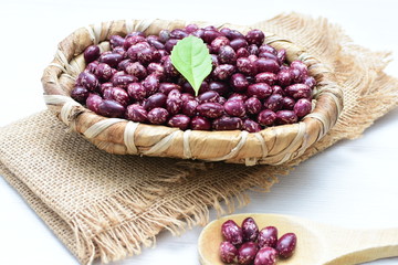 Very colorful natural bean grains