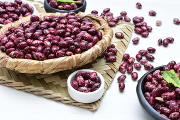 Very colorful natural bean grains