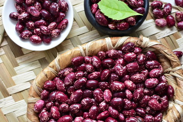 Very colorful natural bean grains