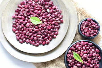 Very colorful natural bean grains