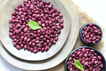 Very colorful natural bean grains