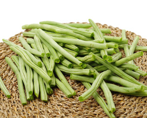 Green kidney bean on white background 