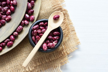 Very colorful natural bean grains