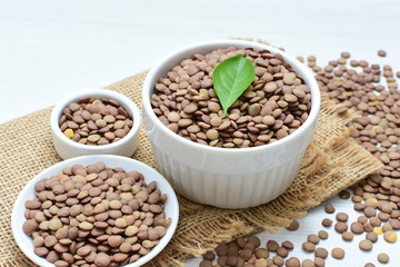 Very colorful natural lentil grains