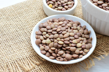 Very colorful natural lentil grains