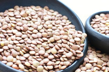 Very colorful natural lentil grains