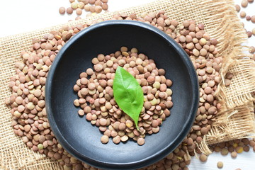 Very colorful natural lentil grains