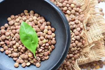 Very colorful natural lentil grains