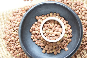 Very colorful natural lentil grains