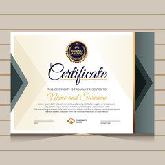 Elegant gold diploma certificate template. Can be used for print, certificate, diploma, graduation, etc.