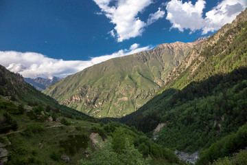Naklejka na ściany i meble Mountain rocks. The beautiful gorge with high rocks. Nature of the North Caucasus
