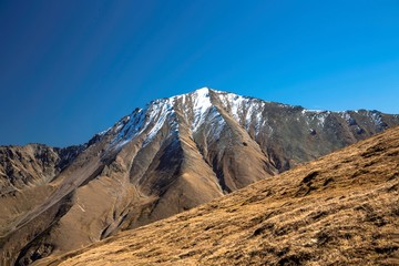 Mountain rocks. The beautiful gorge with high rocks. Nature of the North Caucasus