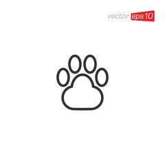 Paw animal Icon Design Vector