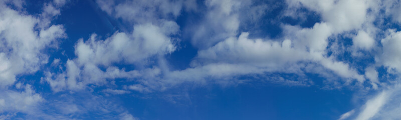 Blue sky with white clouds, natural backgrounds, panoramic image