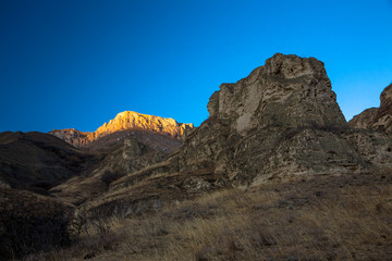 Fototapeta premium Mountain rocks. The beautiful gorge with high rocks. Nature of the North Caucasus