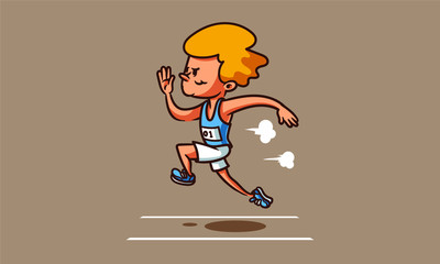 runner character retro  illustration