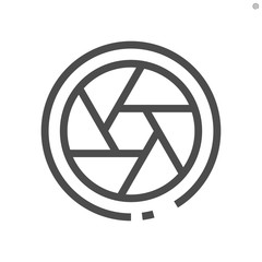 Shutter and film production technology vector icon design, 48x48 pixel perfect and editable stroke.