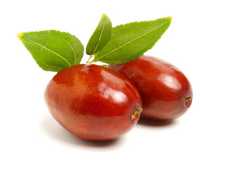 jujube or chinese date on white background