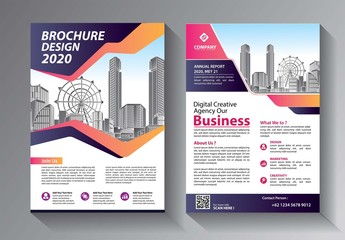 Business abstract vector template. Brochure design, cover modern layout, annual report, poster, flyer in A4 with colorful triangles, geometric shapes for tech, science, market with light background