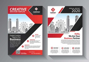 Business abstract vector template. Brochure design, cover modern layout, annual report, poster, flyer in A4 with colorful triangles, geometric shapes for tech, science, market with light background