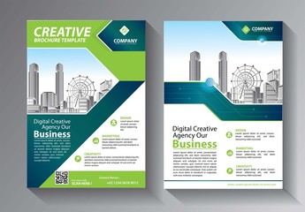Business abstract vector template. Brochure design, cover modern layout, annual report, poster, flyer in A4 with colorful triangles, geometric shapes for tech, science, market with light background