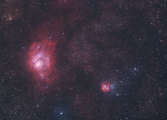 Lagoon and Trifid Nebula