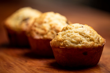 Freshly baked muffins on the table