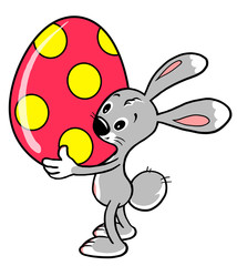 Cute easter bunny vector illustration, Cartoon Character