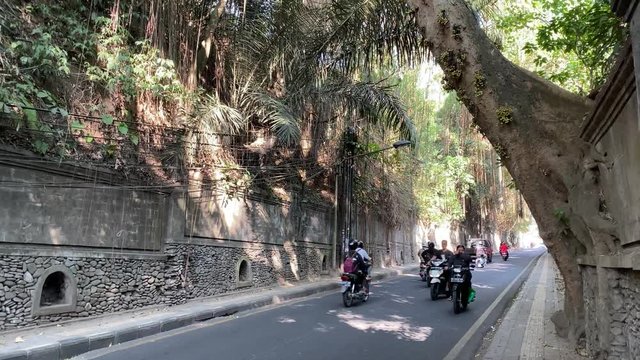 BALI, INDONSIA. 2019 Dec 10th. Street View of Ubud Central, Bali Island.