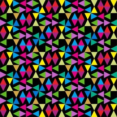 Fototapeta premium Colorful Seamless Pattern With Triangles , Geometric, Abstract, Repeat, Illustrator Pattern Wallpaper 