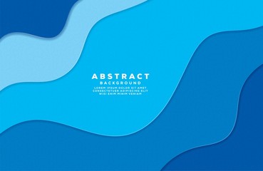 Abstract wave colorful background with paper cut style