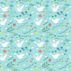 seamless pattern with goose
