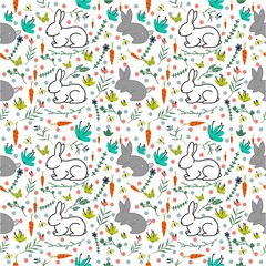 seamless pattern with animal rabbit
