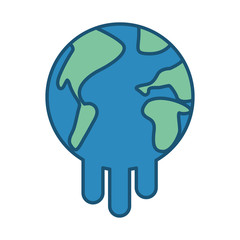 world planet earth melting icon