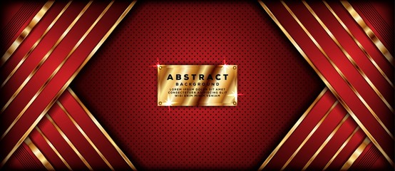 abstract dark red background with golden overlap layers