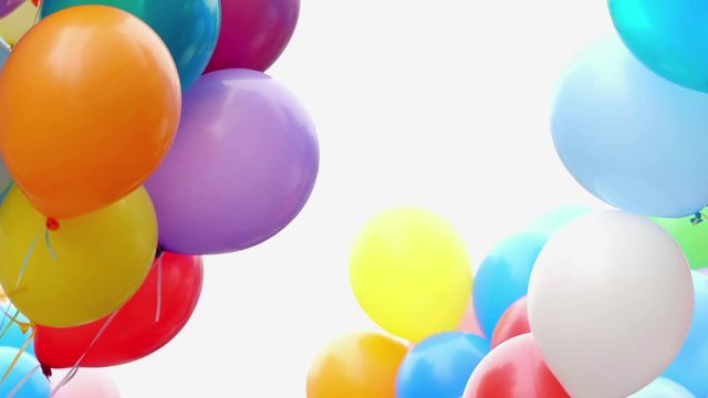 Festive color helium balloons.