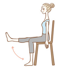 Stretching while sitting in a chair