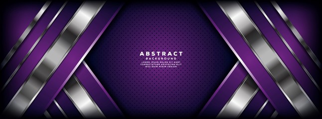 Luxurious purple and silver overlap layer background